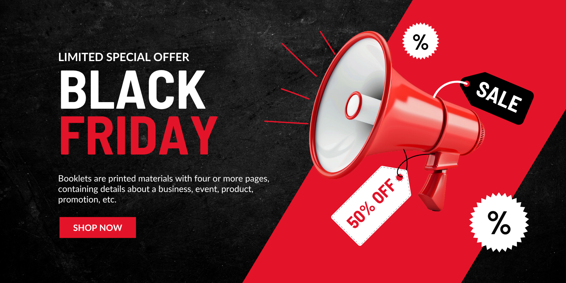 Black and Red Modern Black Friday Banner Black and Red Modern Black Friday Banner – Bold Editable Sale Promotion Template