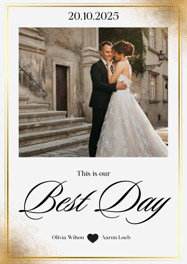 Black and White Classic Elegant Wedding Card