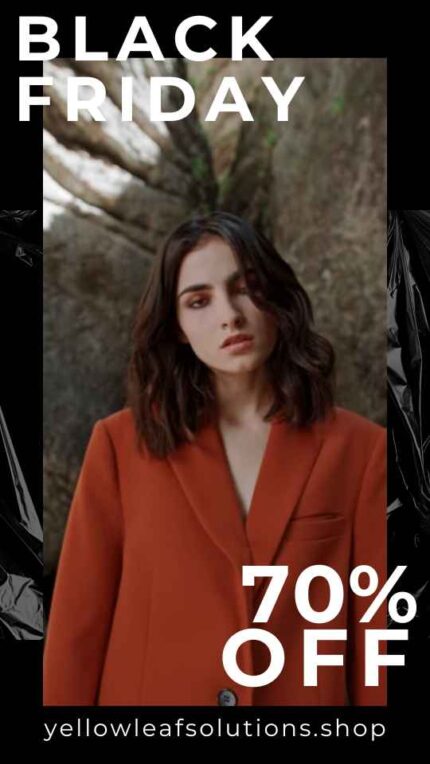 Black and White Minimalist Fashion Black Friday Sale Instagram Reels Video Editable Template