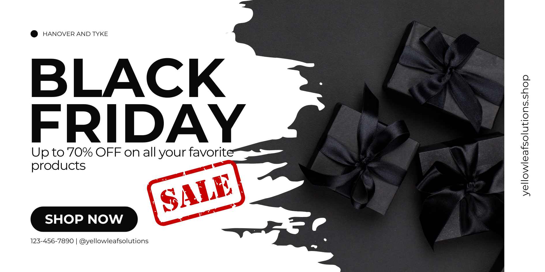 Black and White Simple Black Friday Sale Banner Landscape Black and White Simple Black Friday Sale Banner Landscape – Clean Editable Template