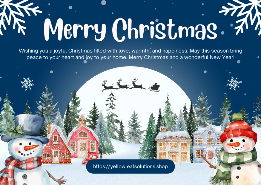 Blue Minimalist Merry Christmas Card Blue Minimalist Merry Christmas Card