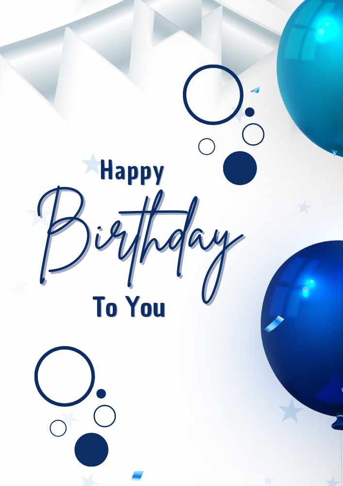 Blue Modern Happy Birthday Flyer