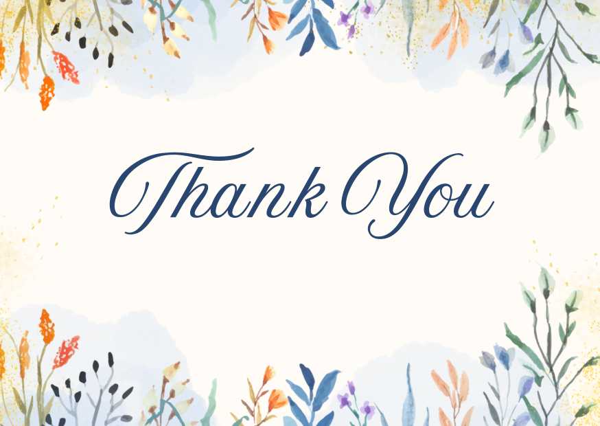 Blue White Simple Thank You Card