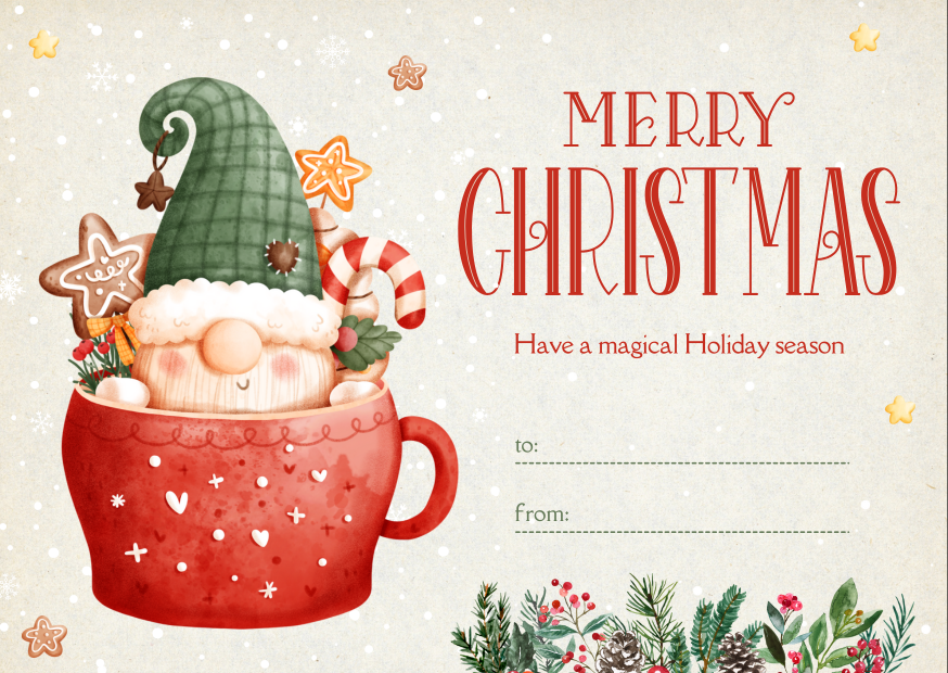 Cream Red Green Elegant Classy Christmas Card Cream Red Green Elegant Classy Christmas Card