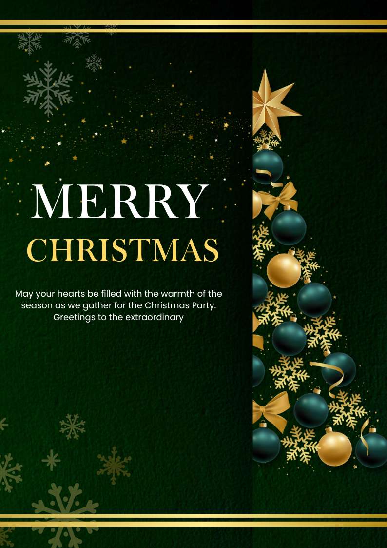 Dark Green And Gold Modern Merry Christmas Poster Dark Green And Gold Modern Merry Christmas Poster