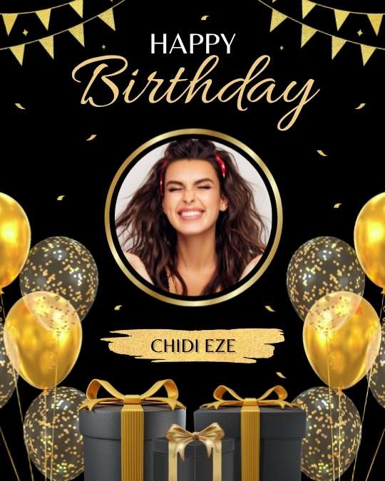 Gold and Black Modern Happy Birthday Greeting Instagram Post Gold and Black Modern Happy Birthday Greeting Instagram Post