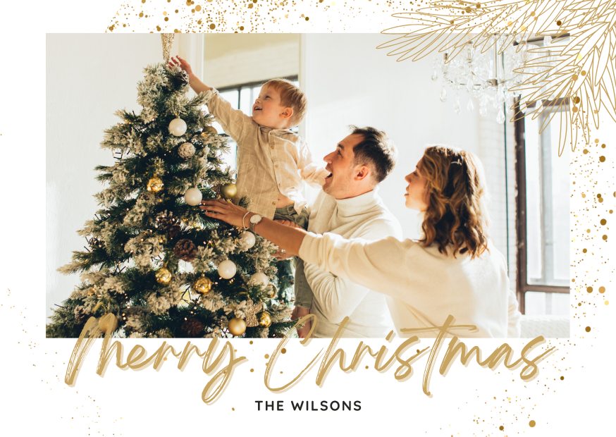 Gold and White Elegant Greeting Christmas Card Gold and White Elegant Greeting Christmas Card