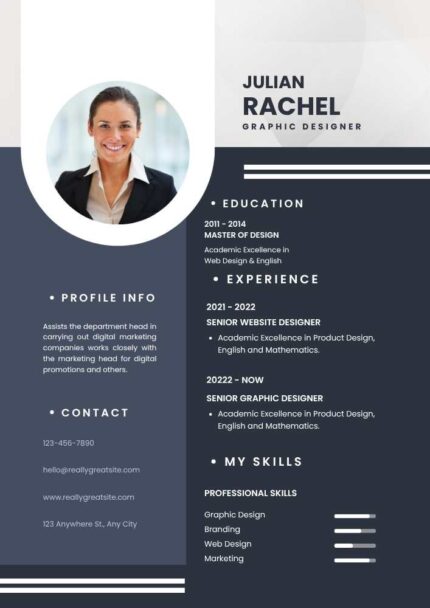 Graphic Designer Resume | Modern Editable Template | Professional Canva CV | ATS Friendly