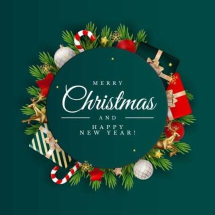 Green Merry Christmas and Happy New Year Instagram Post
