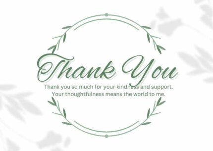 Green & White Watercolor Simple Thank You Card