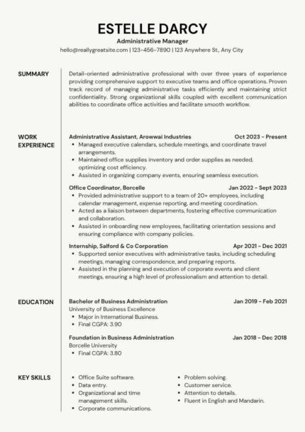 Green and Black Professional Corporate ATS Resume – Editable Template | ATS Friendly Resume for Executives & Professionals