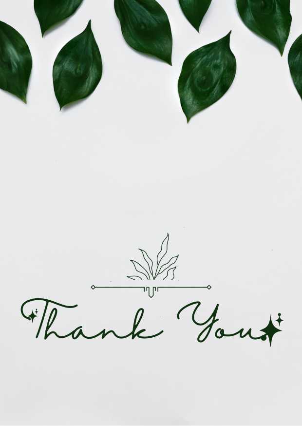 Grey and Green Minimalist Modern Thank You Card