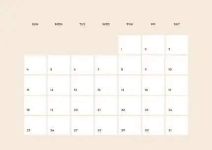 2026 Printable Calendar | Baby Wall Calendar in Cream Brown and Pink Organic Illustration Style – Editable Template