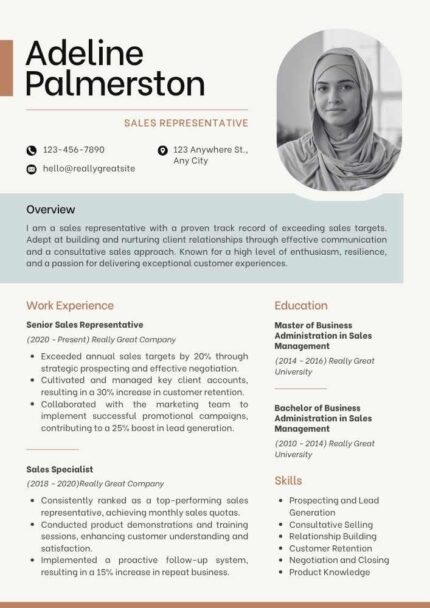 Neutral Minimal Professional CV Resume | Editable Template | Clean Modern ATS Friendly Design