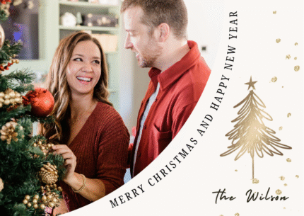 Pastel Aesthetic Modern Family Photo Christmas Card