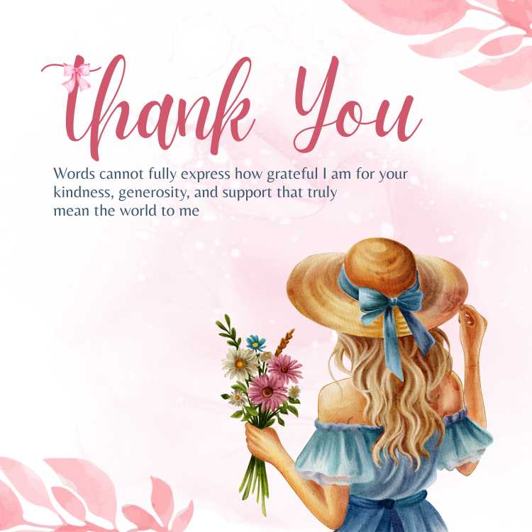 Pink Blue and Beige Watercolor Thank You Card Pink Blue and Beige Watercolor Thank You Card