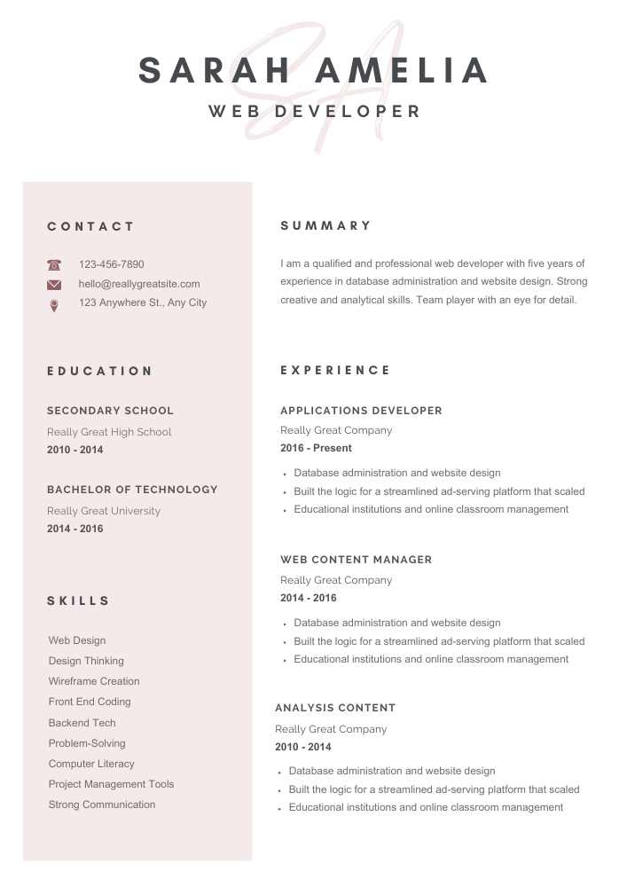 Pink Minimalist CV Resume Pink Minimalist CV Resume – Editable Canva Template | Modern Reverse-Chronological ATS-Friendly Professional Resume