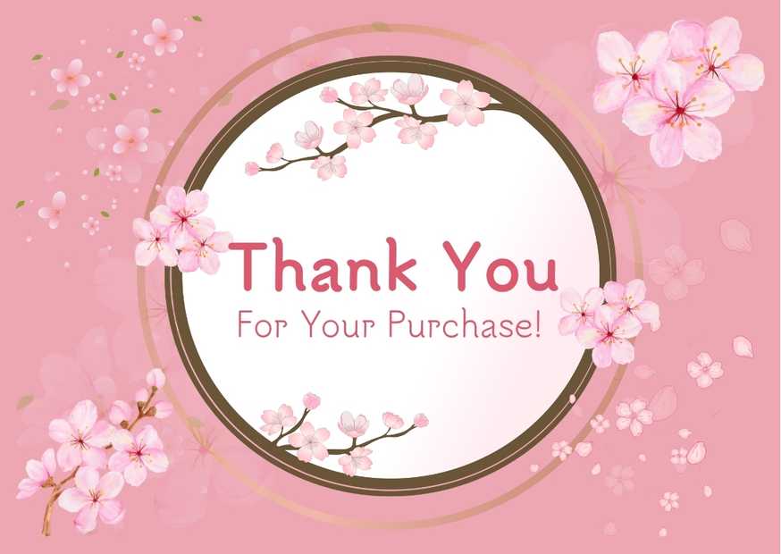 Pink and Brown Floral Thank You Card