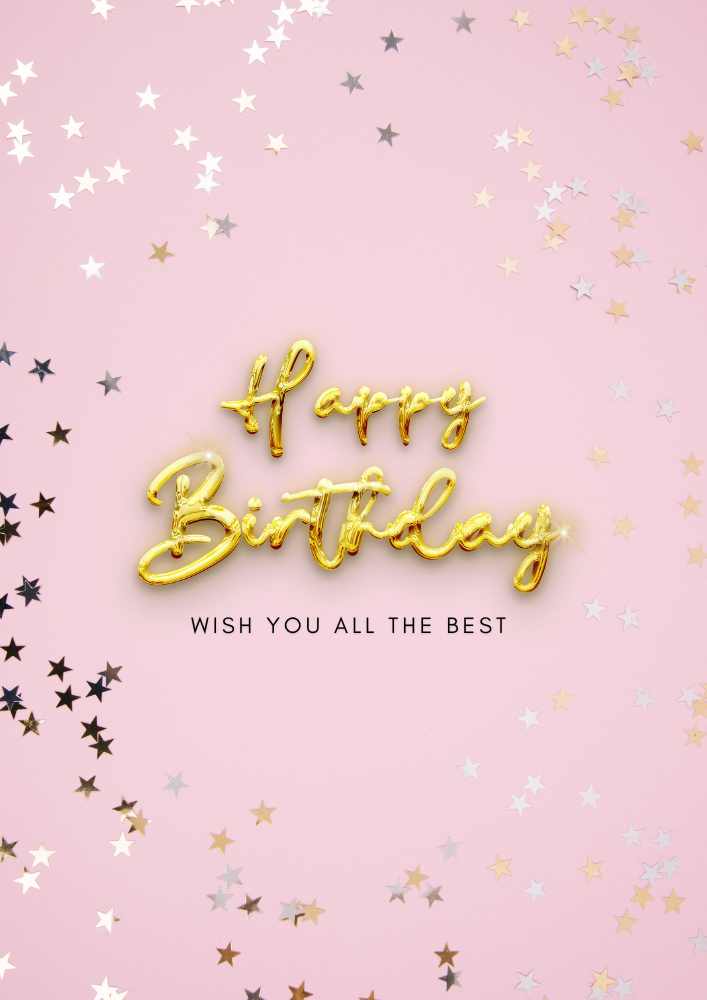 Pink and Golden Happy Birthday Greeting Flyer Poster Pink and Golden Happy Birthday Greeting Flyer Poster