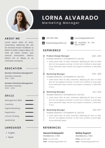Professional Modern CV Resume – Editable Canva Template | ATS-Friendly Reverse-Chronological Layout