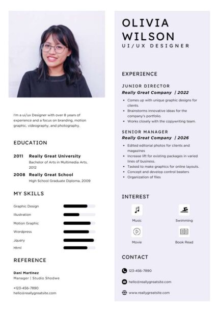 Professional UI UX Designer Resume Template | Editable Template | Modern ATS Friendly Canva CV