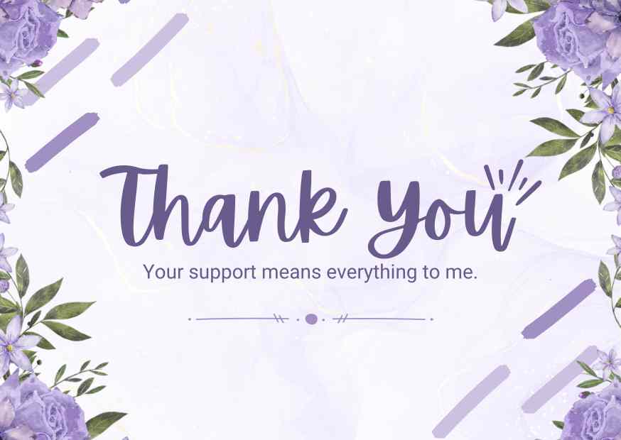 Purple & White Watercolor Simple Thank You Card Purple & White Watercolor Simple Thank You Card