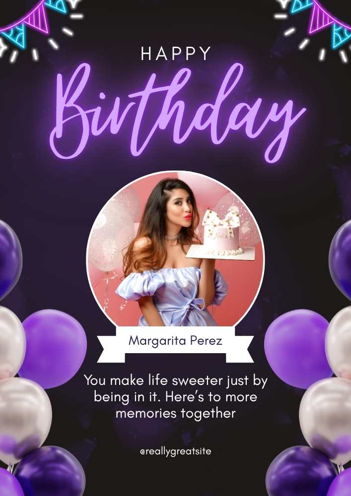 Purple and White Simple Happy Birthday Flyer A4 Portrait Purple and White Simple Happy Birthday Flyer A4 Portrait