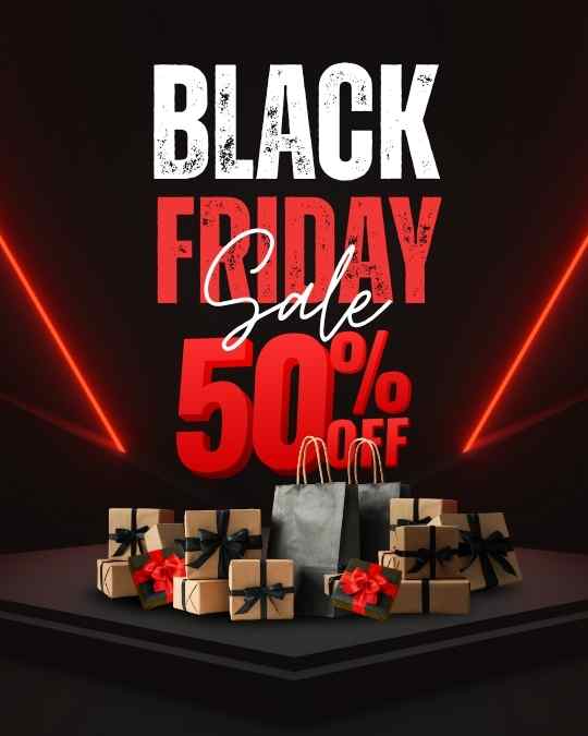 Red Black and White Black Friday Sale Promotion Instagram Post