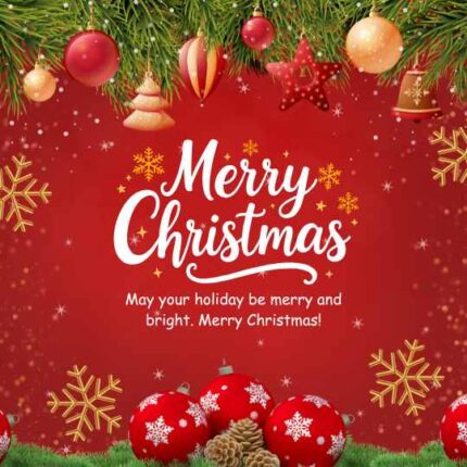 Red and Gold Festive Merry Christmas Instagram Post