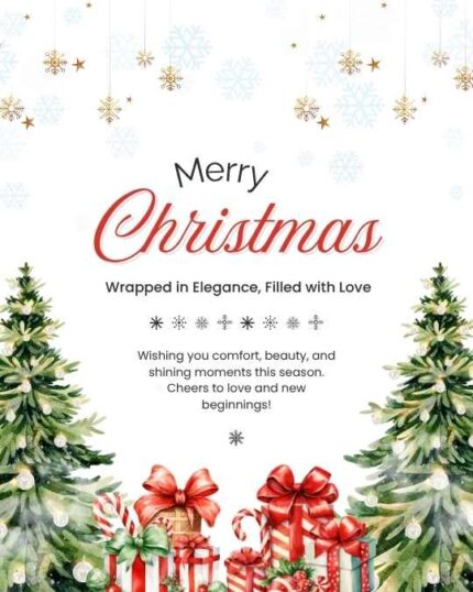 Red and Green Watercolor Merry Christmas Greetings Instagram Post