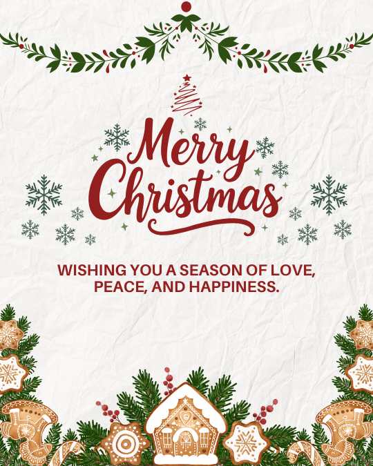 Red and White Modern Minimalist Merry Christmas Instagram Post