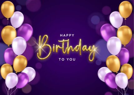 Violet Exciting Happy Birthday Greeting Card