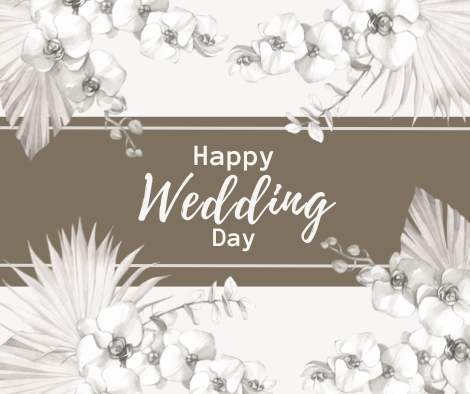 White Happy Wedding Day Facebook Post