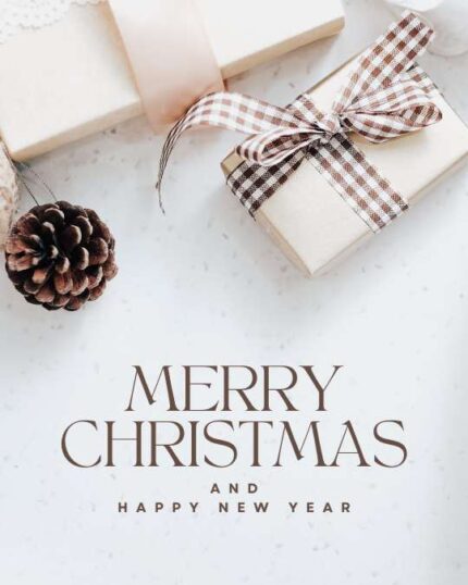 White Merry Christmas and Happy New Year Instagram Post