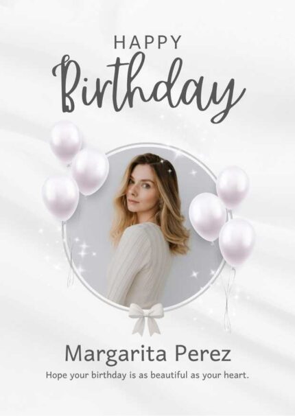 White Modern Happy Birthday Card