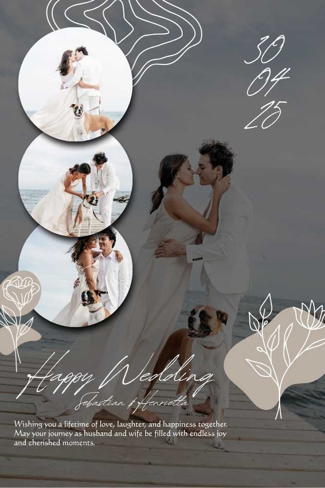 White Modern Wedding Photo Collage