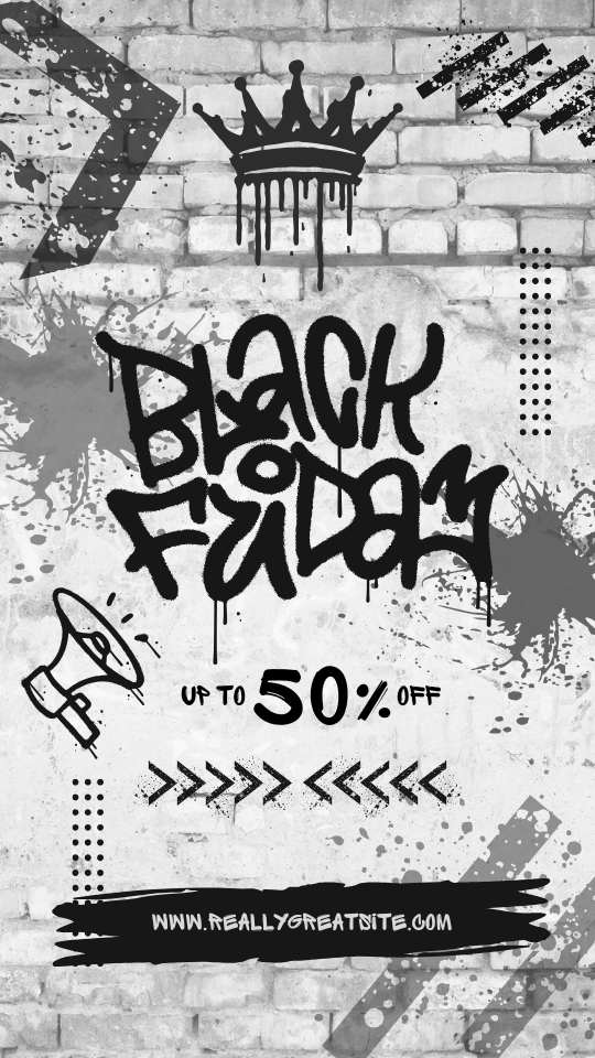 White and Black Illustrative Black Friday Graffiti Instagram Story White and Black Illustrative Black Friday Graffiti Instagram Story