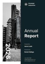 Black and White Monochrome Professional Annual Report – Clean Editable Corporate Template