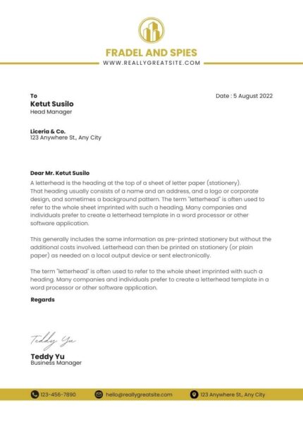 Black & White Professional Business Letterhead