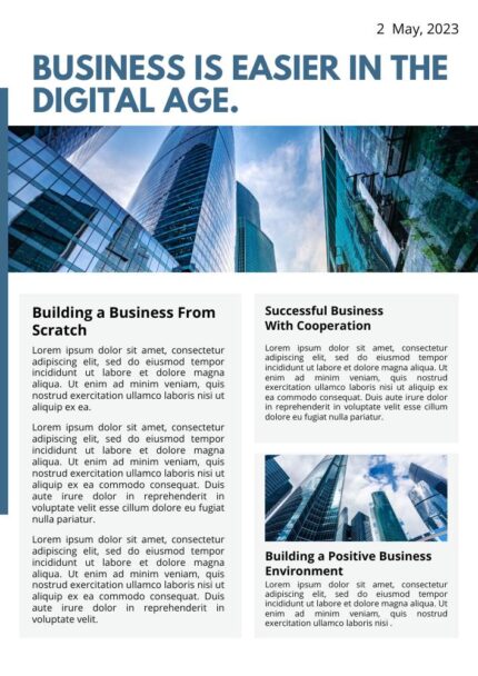 Blue Modern Business Newsletter