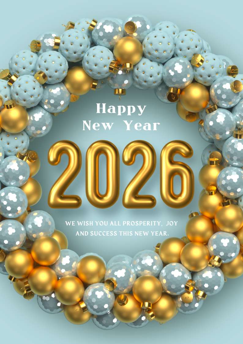 Blue and Gold Festive New Year 2026 Poster