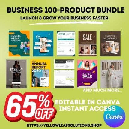 Business 100-Product Bundle – Templates for Branding, Marketing & Social Media