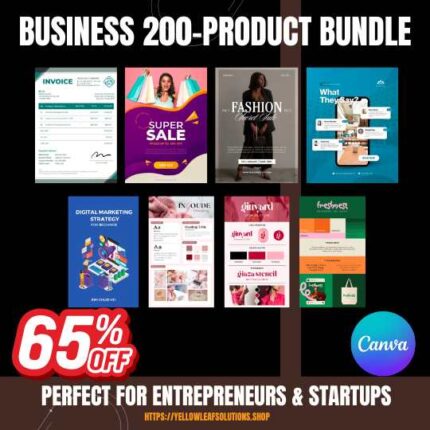 Business 200-Product Growth Bundle Editable Canva Templates for Marketing Branding and Social Media