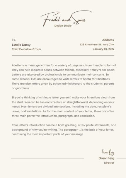 Clean and Modern Business Letterhead Editable Canva Template