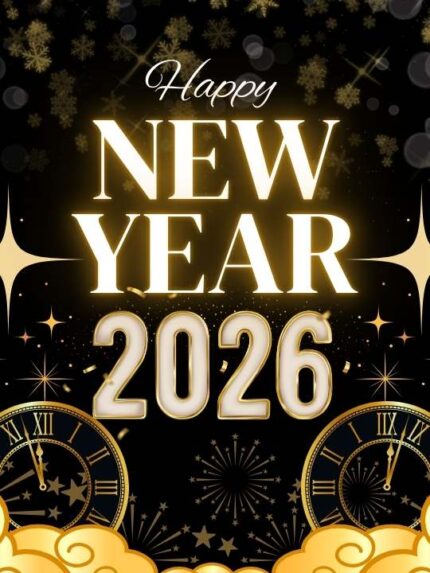 Gold and Black Dynamic New Year 2026 Instagram Post