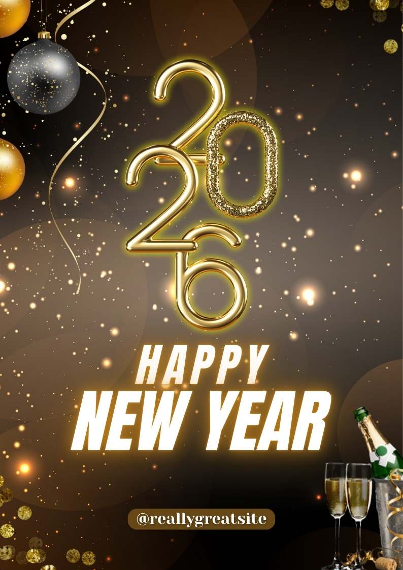Gold and Black Elegant Happy New Year Poster Gold and Black Elegant Happy New Year Poster