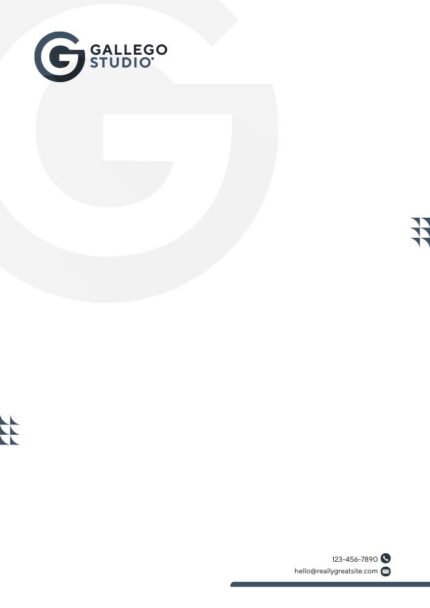 Gray Blue Modern Geometric Creative Studio Letterhead Template