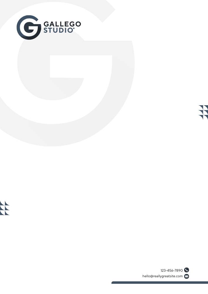 Gray Blue Modern Creative Studio Letterhead