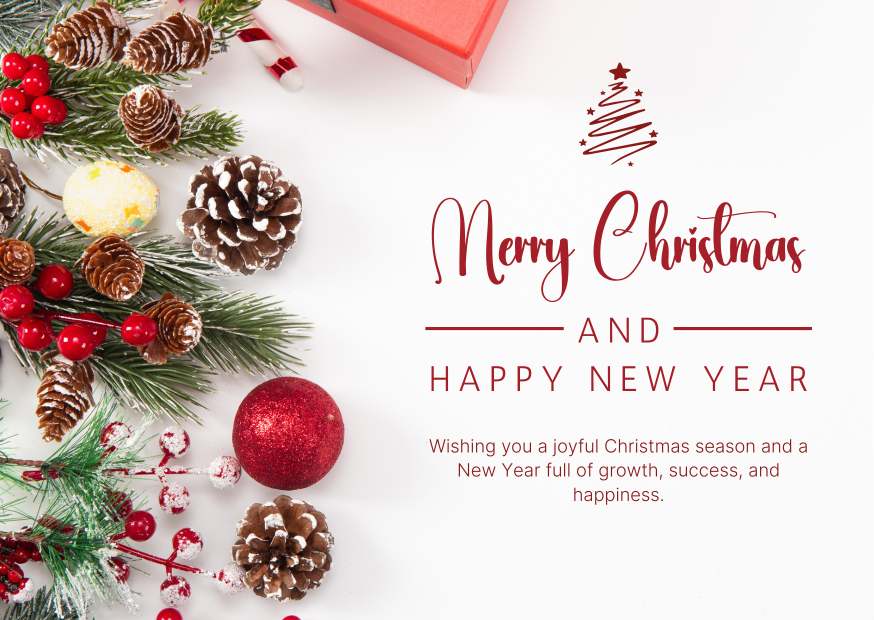 Minimalist Merry Christmas and Happy New Year Greeting Card Minimalist Merry Christmas and Happy New Year Greeting Card