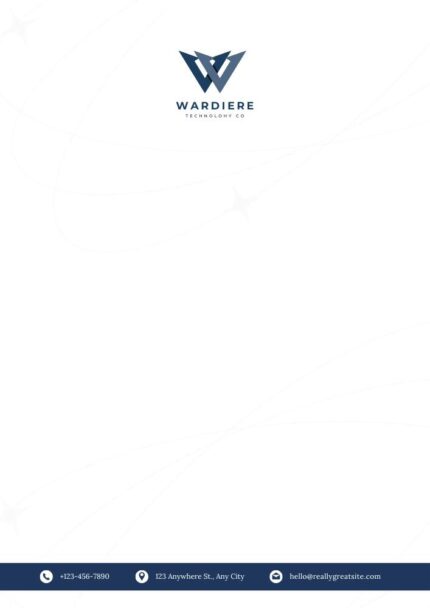 White Navy Modern Technology Company Letterhead